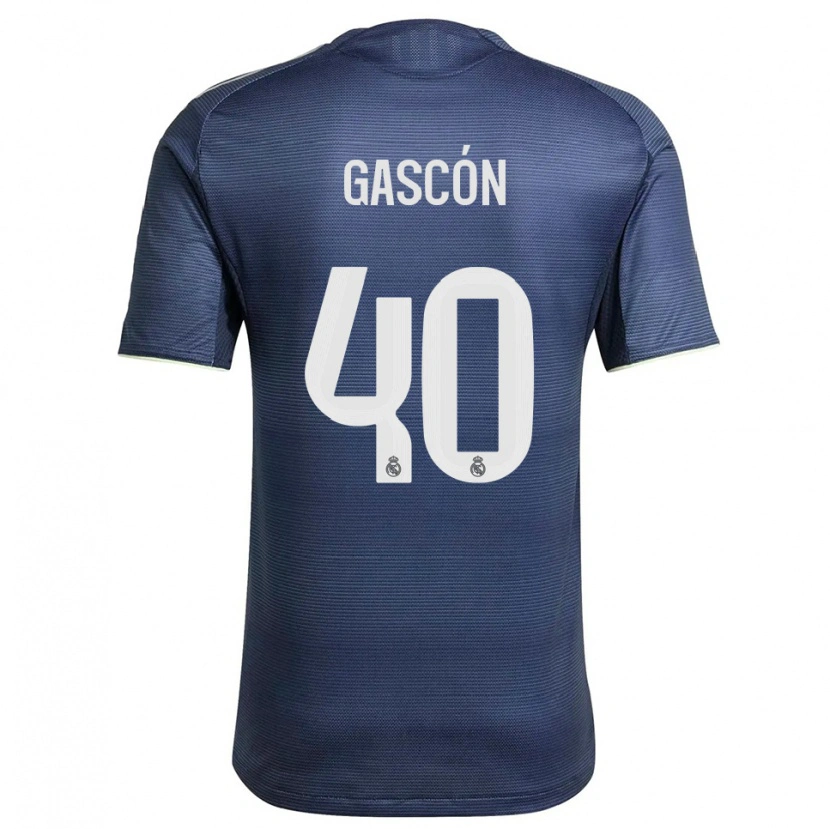 Danxen Heren Ignacio Gascón #40 Marineblauw Zilver Uitshirt Uittenue 2025/26 T-Shirt