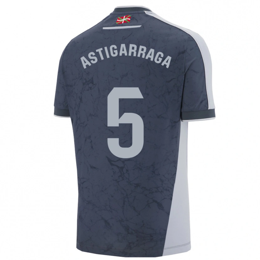 Danxen Heren Eneko Astigarraga #5 Donkerblauw Wit Uitshirt Uittenue 2025/26 T-Shirt