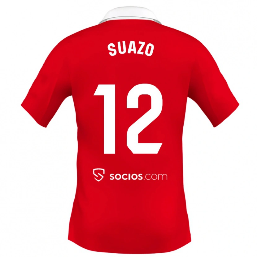 Danxen Heren Gabriel Suazo #12 Rood Wit Grijs Uitshirt Uittenue 2025/26 T-Shirt