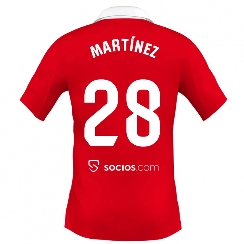 Danxen Heren Hugo Martínez #28 Rood Wit Grijs Uitshirt Uittenue 2025/26 T-Shirt