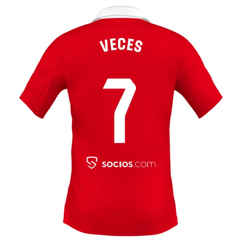 Danxen Heren Sergio Veces #7 Rood Wit Grijs Uitshirt Uittenue 2025/26 T-Shirt