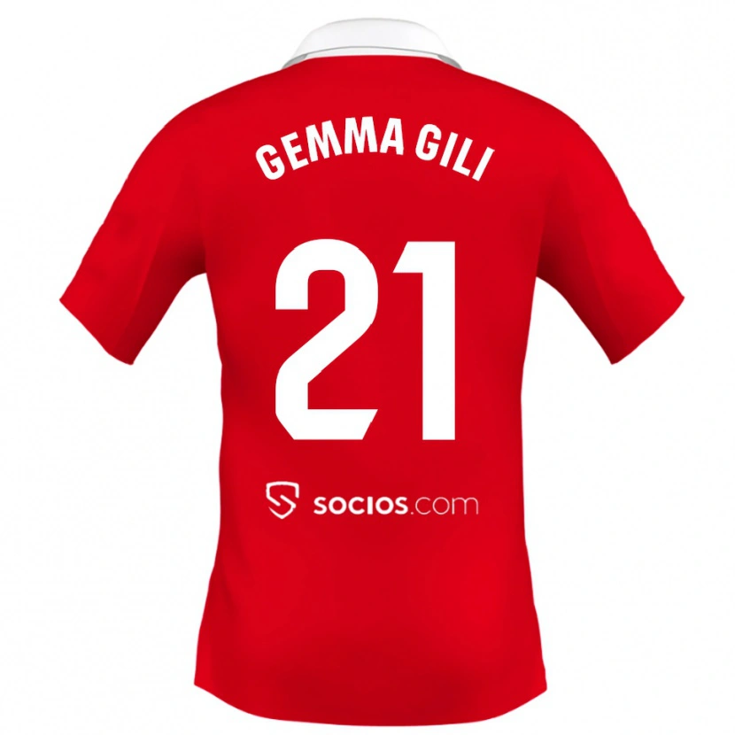 Danxen Heren Gemma Gili Giner #21 Rood Wit Grijs Uitshirt Uittenue 2025/26 T-Shirt