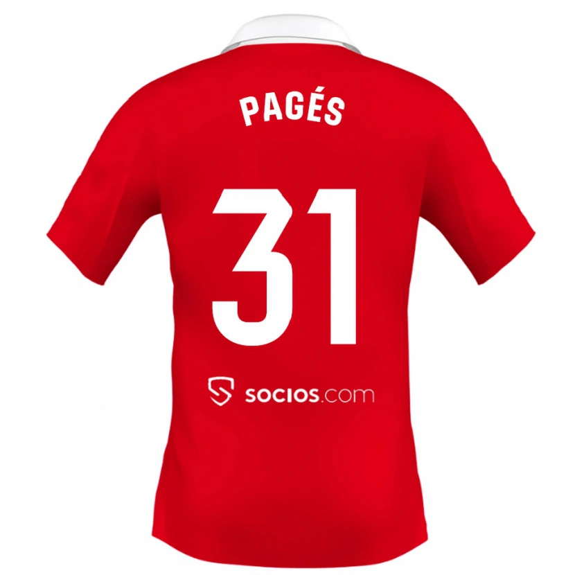 Danxen Heren Lukas Pagés #31 Rood Wit Grijs Uitshirt Uittenue 2025/26 T-Shirt