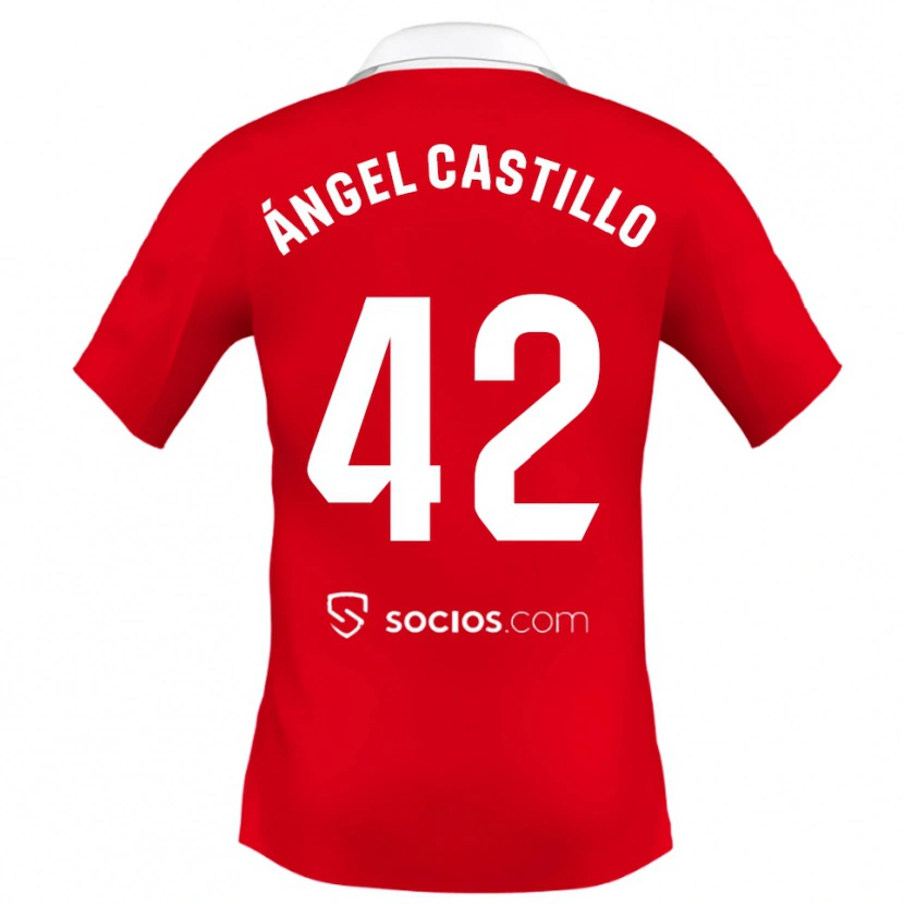Danxen Heren Manuel Ángel Castillo #42 Rood Wit Grijs Uitshirt Uittenue 2025/26 T-Shirt