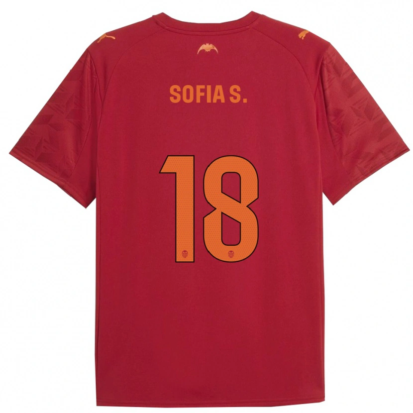Danxen Heren Sofia Silva #18 Rood Oranje Uitshirt Uittenue 2025/26 T-Shirt