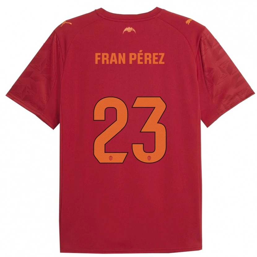 Danxen Heren Fran Pérez #23 Rood Oranje Uitshirt Uittenue 2025/26 T-Shirt