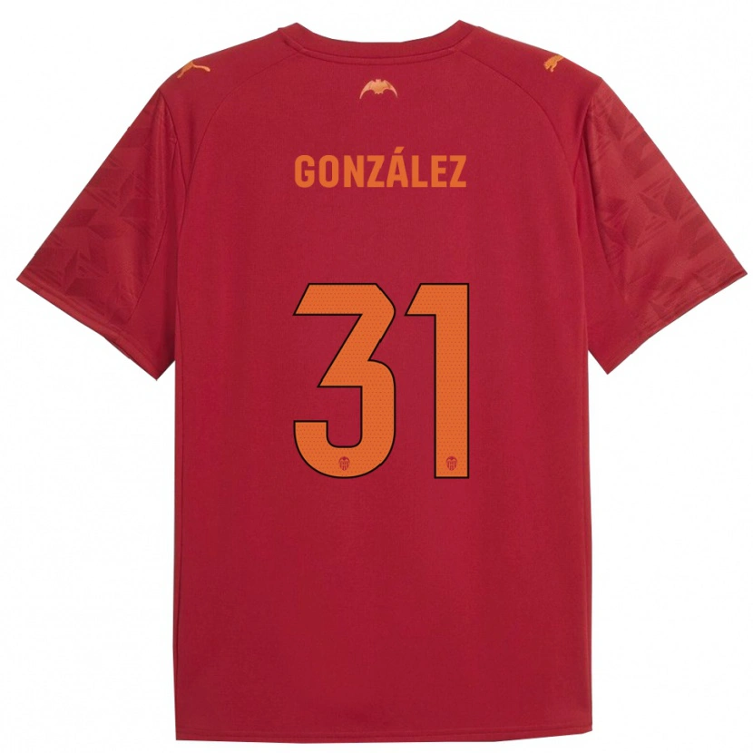 Danxen Heren Mario González #31 Rood Oranje Uitshirt Uittenue 2025/26 T-Shirt
