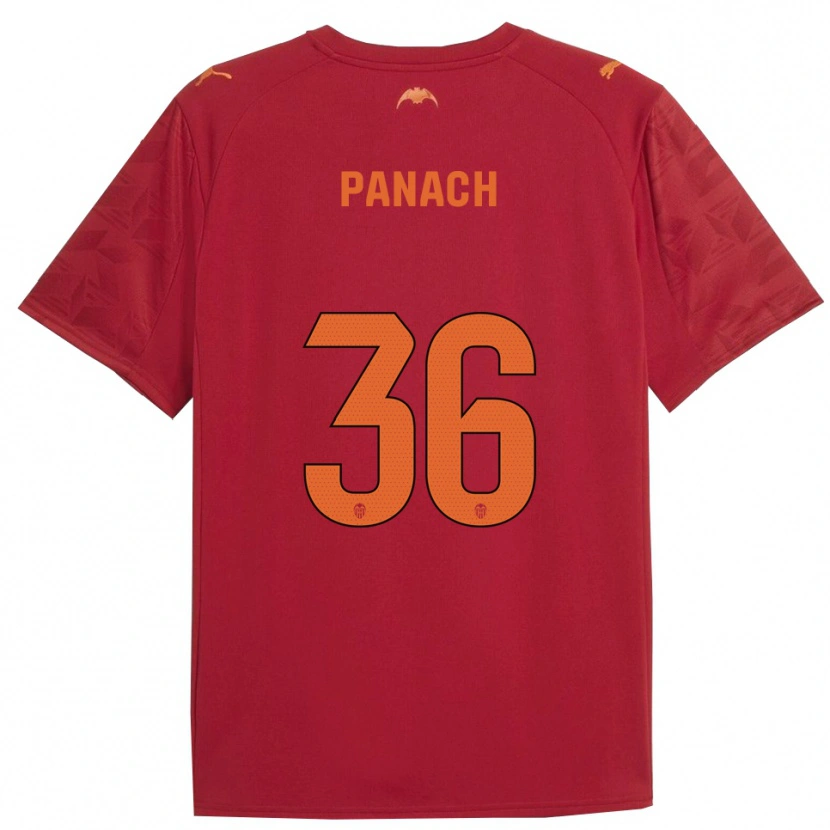Danxen Heren Alejandro Panach #36 Rood Oranje Uitshirt Uittenue 2025/26 T-Shirt