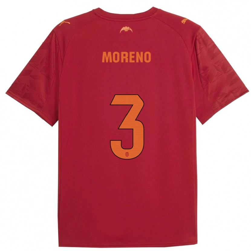 Danxen Heren Diego Moreno #3 Rood Oranje Uitshirt Uittenue 2025/26 T-Shirt