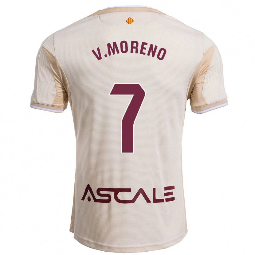 Danxen Heren Víctor Moreno #7 Gebroken Wit Bordeau Uitshirt Uittenue 2025/26 T-Shirt