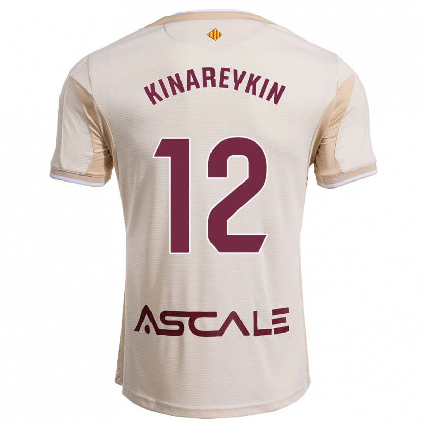 Danxen Heren Yakiv Kinareykin #12 Gebroken Wit Bordeau Uitshirt Uittenue 2025/26 T-Shirt