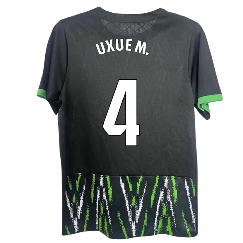 Danxen Heren Uxue Mendia Fernández #4 Zwart Groen Uitshirt Uittenue 2025/26 T-Shirt