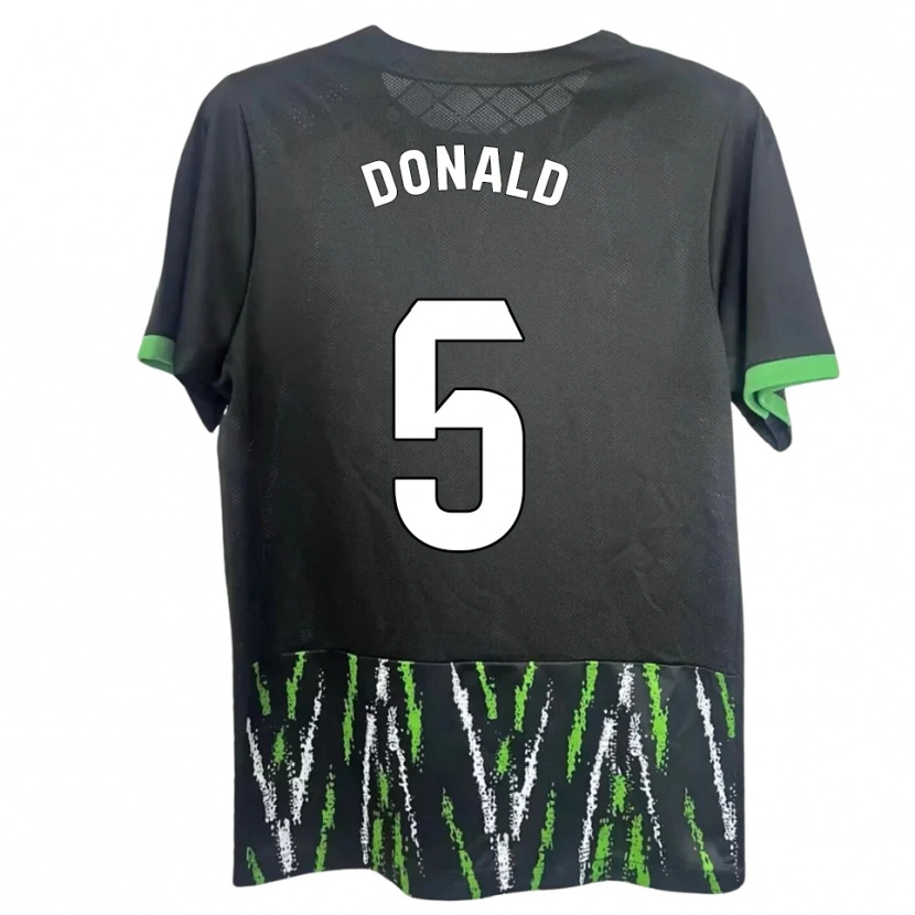 Danxen Heren John Donald #5 Zwart Groen Uitshirt Uittenue 2025/26 T-Shirt
