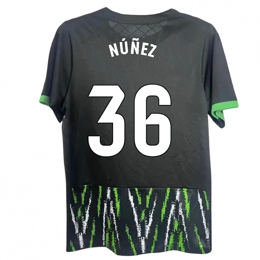 Danxen Heren Rafa Núñez #36 Zwart Groen Uitshirt Uittenue 2025/26 T-Shirt