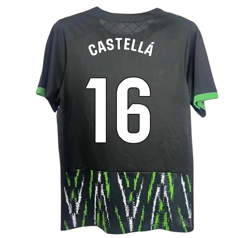 Danxen Heren Didac Castellá #16 Zwart Groen Uitshirt Uittenue 2025/26 T-Shirt
