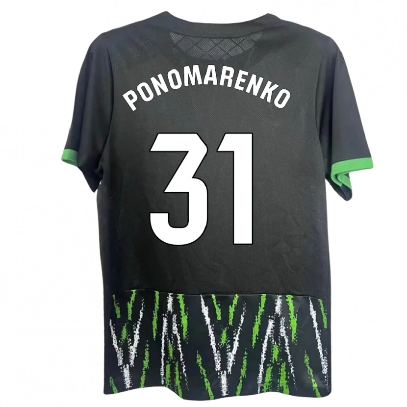 Danxen Heren Borys Ponomarenko #31 Zwart Groen Uitshirt Uittenue 2025/26 T-Shirt