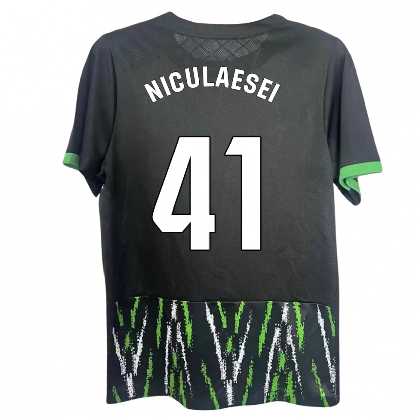 Danxen Heren Albert Niculăesei #41 Zwart Groen Uitshirt Uittenue 2025/26 T-Shirt