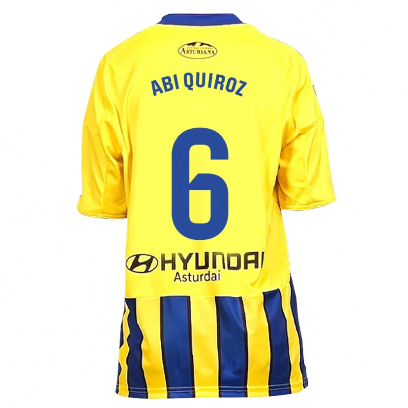 Danxen Heren Abi Quiroz #6 Geel Blauw Uitshirt Uittenue 2025/26 T-Shirt