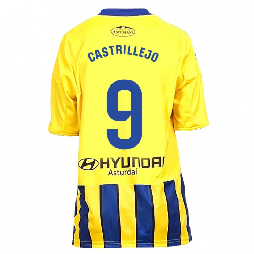Danxen Heren Guillermo Castrillejo #9 Geel Blauw Uitshirt Uittenue 2025/26 T-Shirt