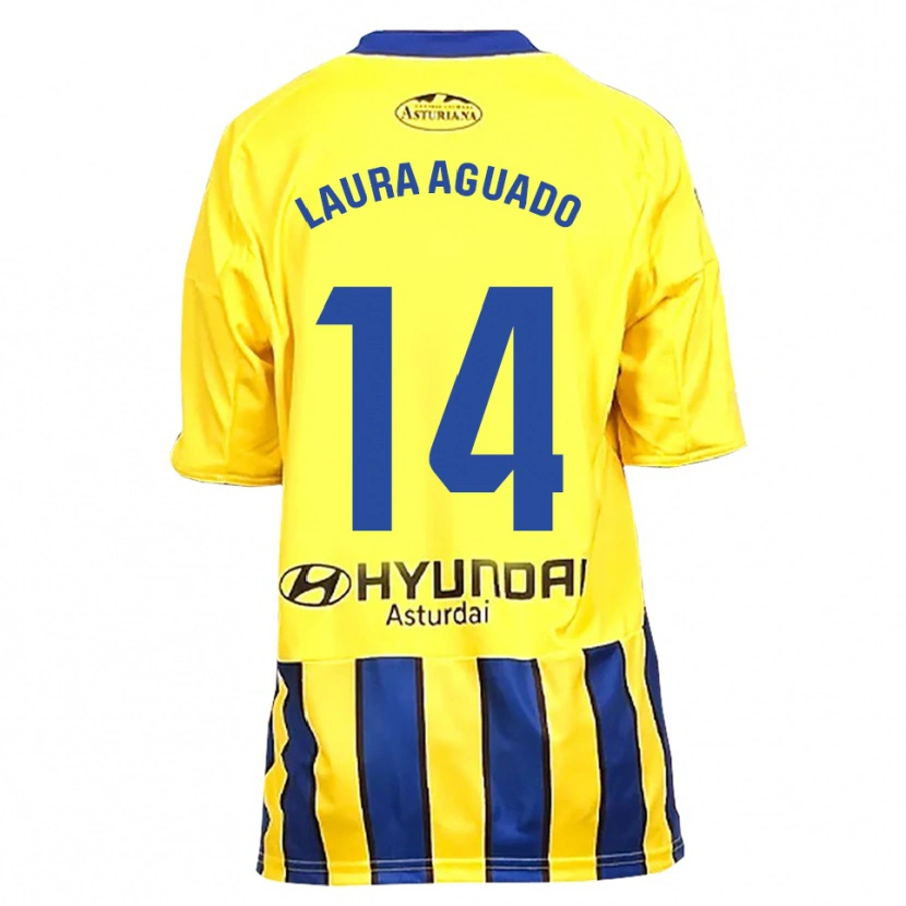 Danxen Heren Laura Aguado #14 Geel Blauw Uitshirt Uittenue 2025/26 T-Shirt