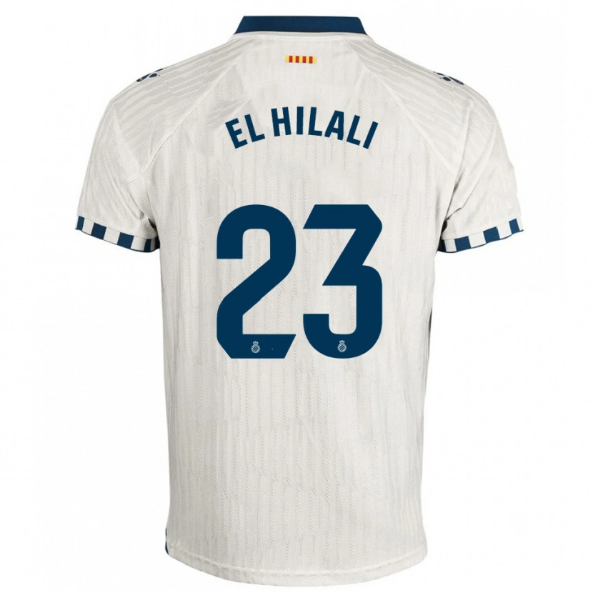 Danxen Heren Omar El Hilali #23 Wit Blauw Uitshirt Uittenue 2025/26 T-Shirt