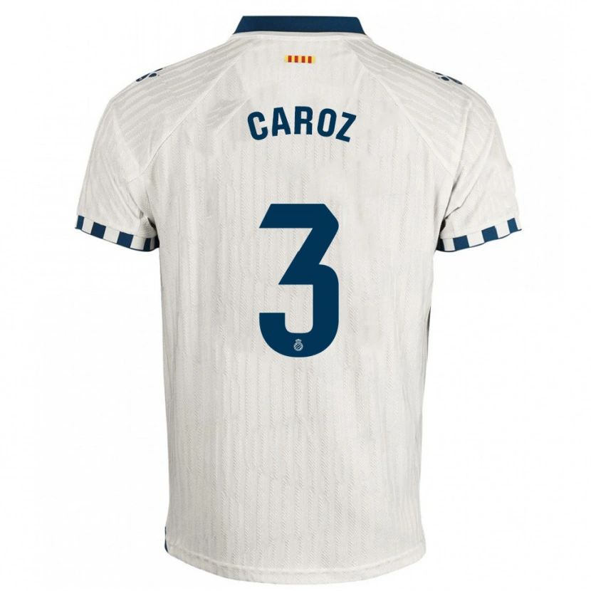 Danxen Heren Hugo Caroz #3 Wit Blauw Uitshirt Uittenue 2025/26 T-Shirt