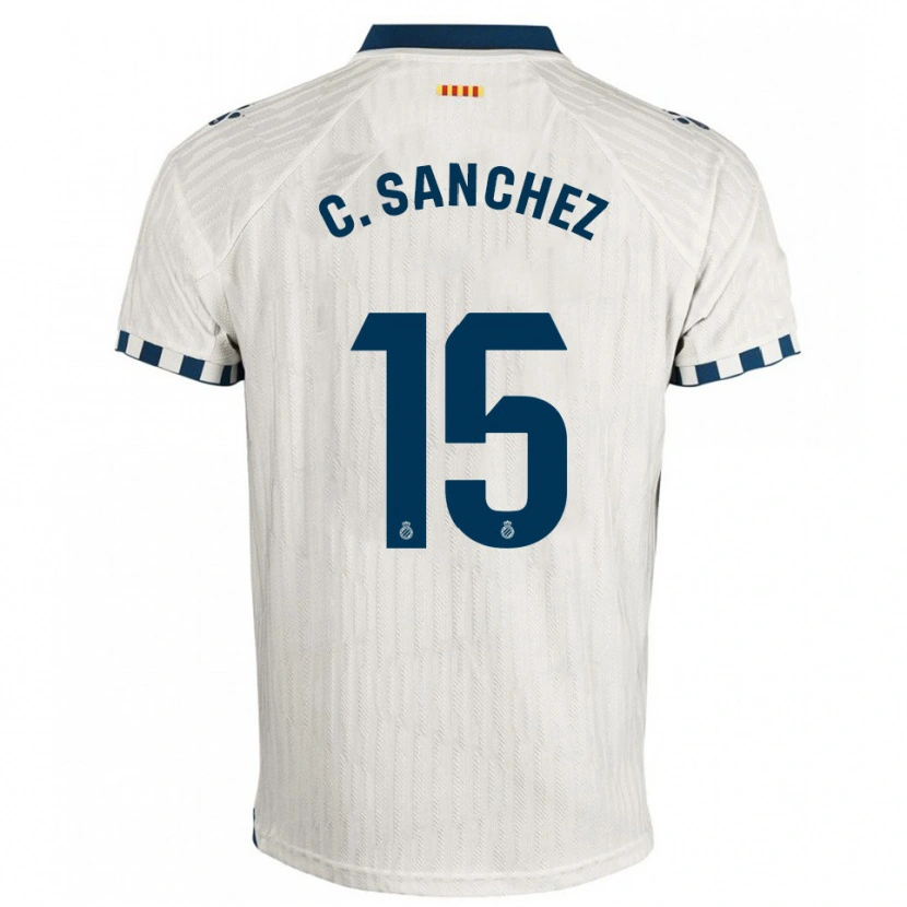 Danxen Heren Carlos Sánchez #15 Wit Blauw Uitshirt Uittenue 2025/26 T-Shirt