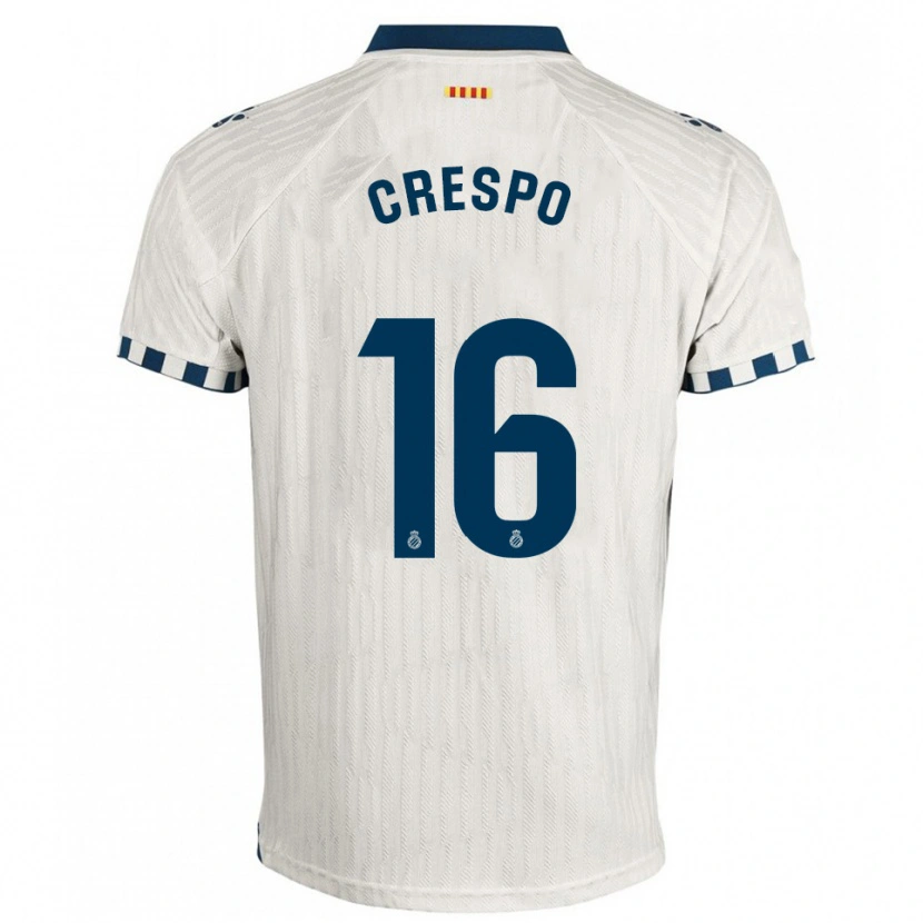 Danxen Heren Hugo Crespo #16 Wit Blauw Uitshirt Uittenue 2025/26 T-Shirt