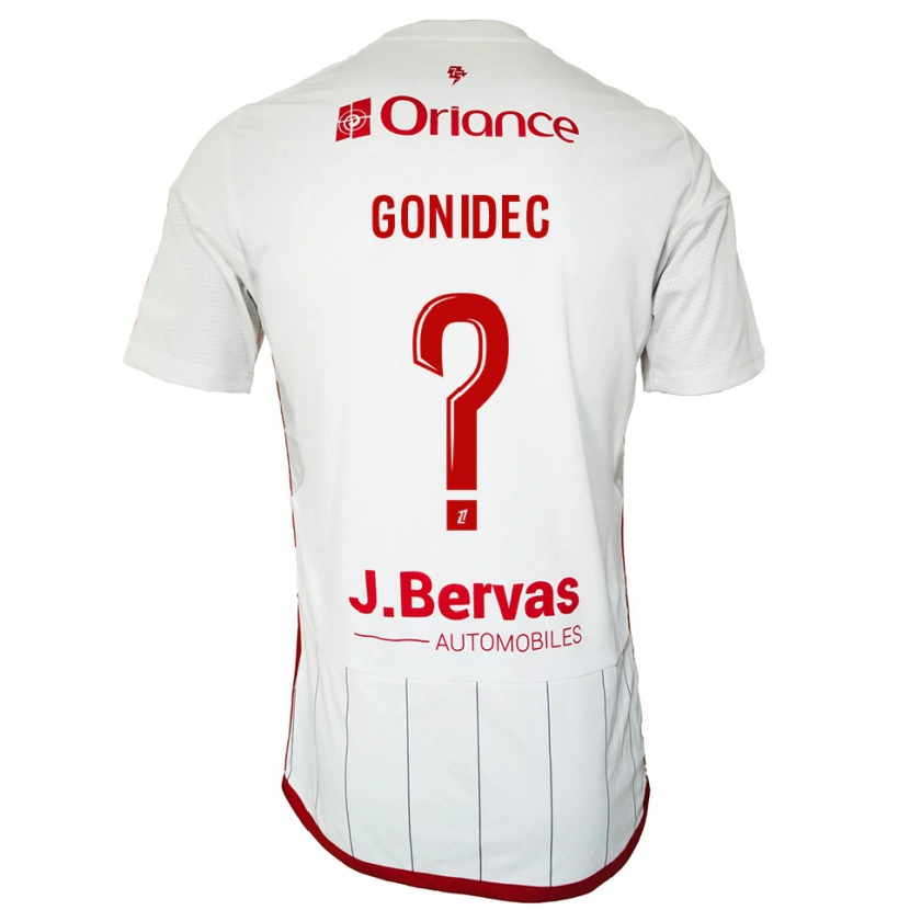 Danxen Heren Sandy Gonidec #0 Wit Rood Uitshirt Uittenue 2025/26 T-Shirt