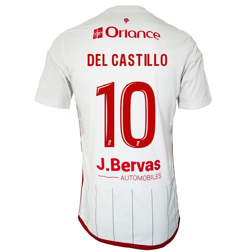 Danxen Heren Romain Del Castillo #10 Wit Rood Uitshirt Uittenue 2025/26 T-Shirt