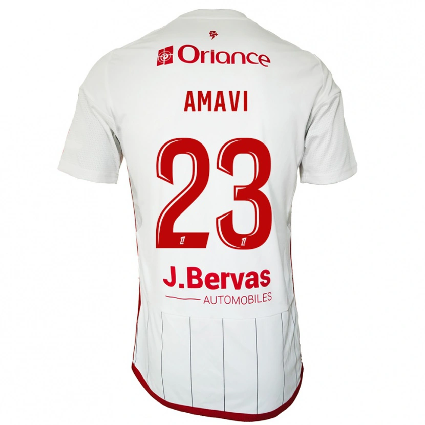 Danxen Heren Jordan Amavi #23 Wit Rood Uitshirt Uittenue 2025/26 T-Shirt