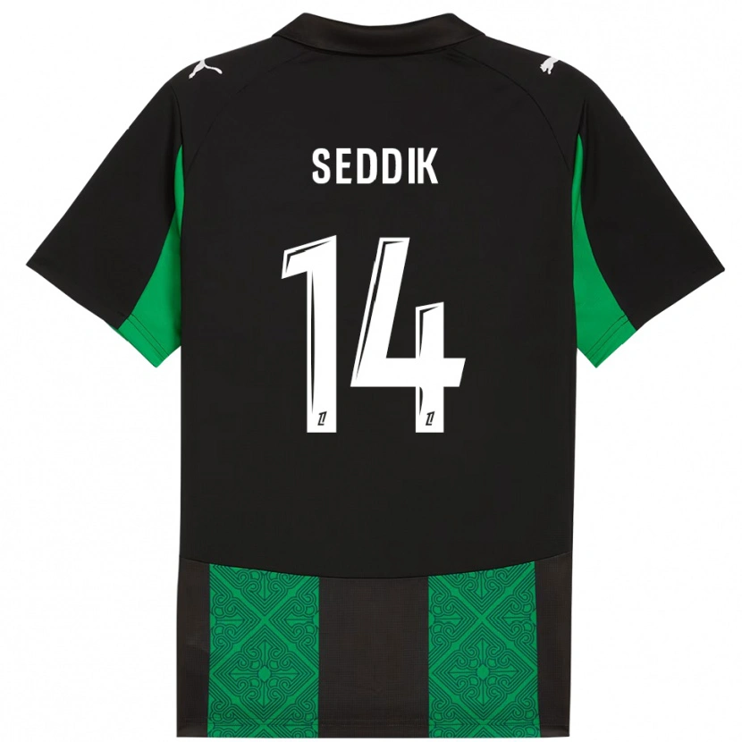 Danxen Heren Mohamed Seddik #14 Zwart Groen Uitshirt Uittenue 2025/26 T-Shirt