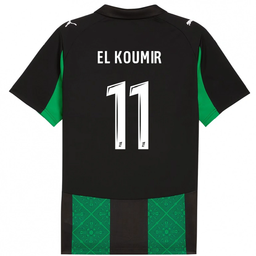 Danxen Heren Kaîna El Koumir #11 Zwart Groen Uitshirt Uittenue 2025/26 T-Shirt