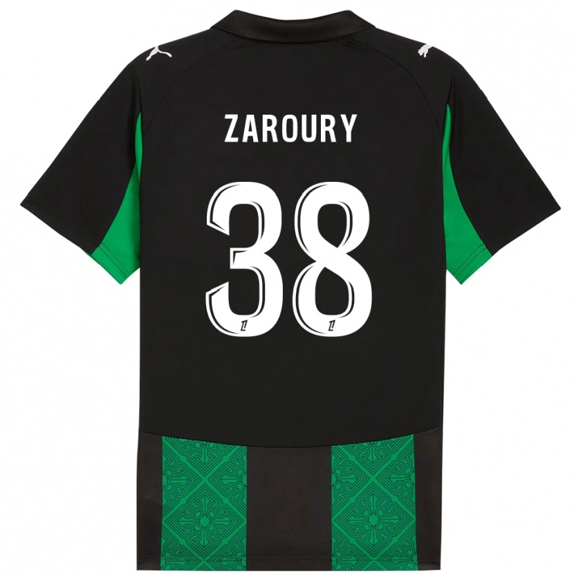 Danxen Heren Anass Zaroury #38 Zwart Groen Uitshirt Uittenue 2025/26 T-Shirt