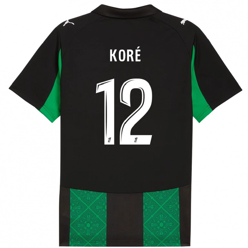 Danxen Heren Mathis Koré #12 Zwart Groen Uitshirt Uittenue 2025/26 T-Shirt