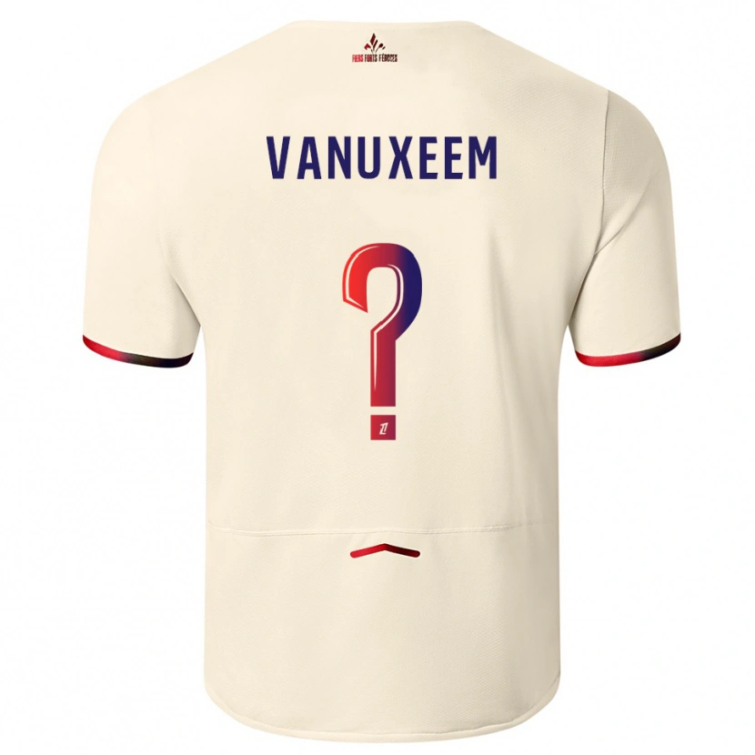 Danxen Heren Joséphine Vanuxeem #0 Gebroken Wit Rood Uitshirt Uittenue 2025/26 T-Shirt