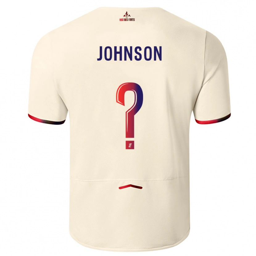 Danxen Heren Kédie Johnson #0 Gebroken Wit Rood Uitshirt Uittenue 2025/26 T-Shirt