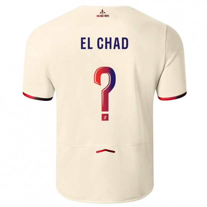 Danxen Heren Nesryne El Chad #0 Gebroken Wit Rood Uitshirt Uittenue 2025/26 T-Shirt