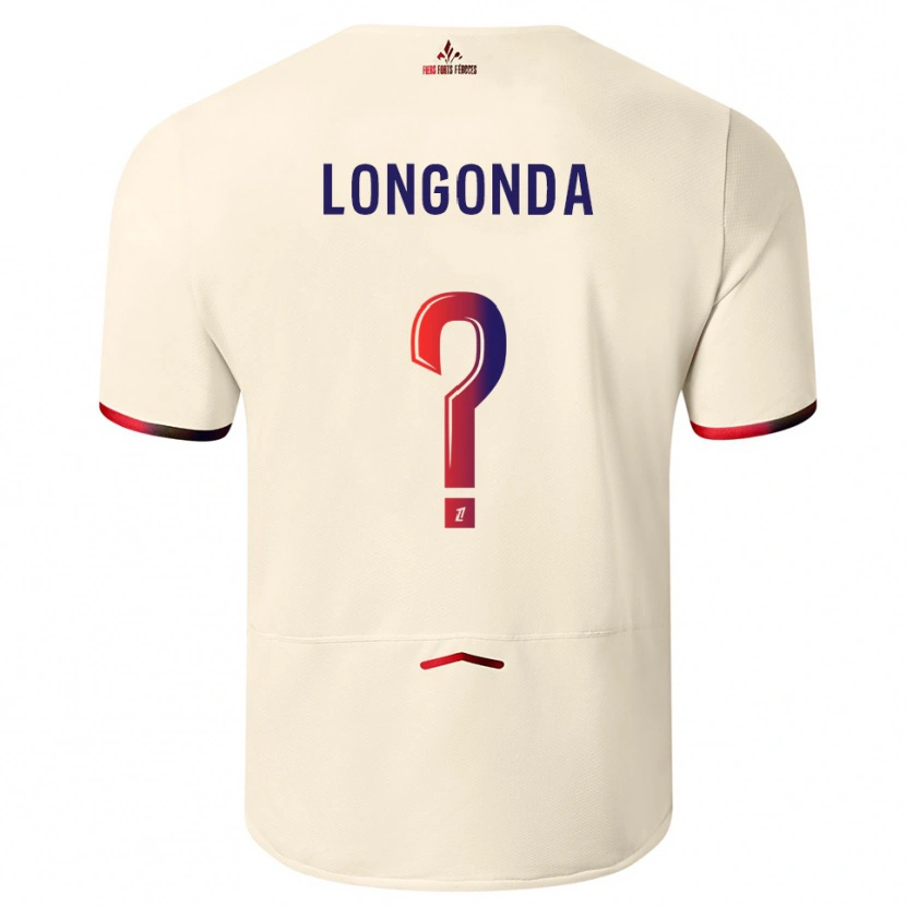 Danxen Heren Jean-Pierre Longonda #0 Gebroken Wit Rood Uitshirt Uittenue 2025/26 T-Shirt