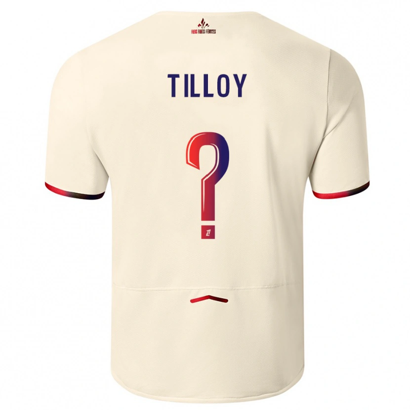 Danxen Heren Paul Tilloy #0 Gebroken Wit Rood Uitshirt Uittenue 2025/26 T-Shirt