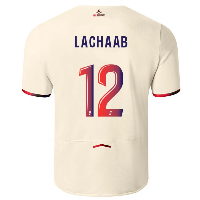 Danxen Heren Younes Lachaab #12 Gebroken Wit Rood Uitshirt Uittenue 2025/26 T-Shirt