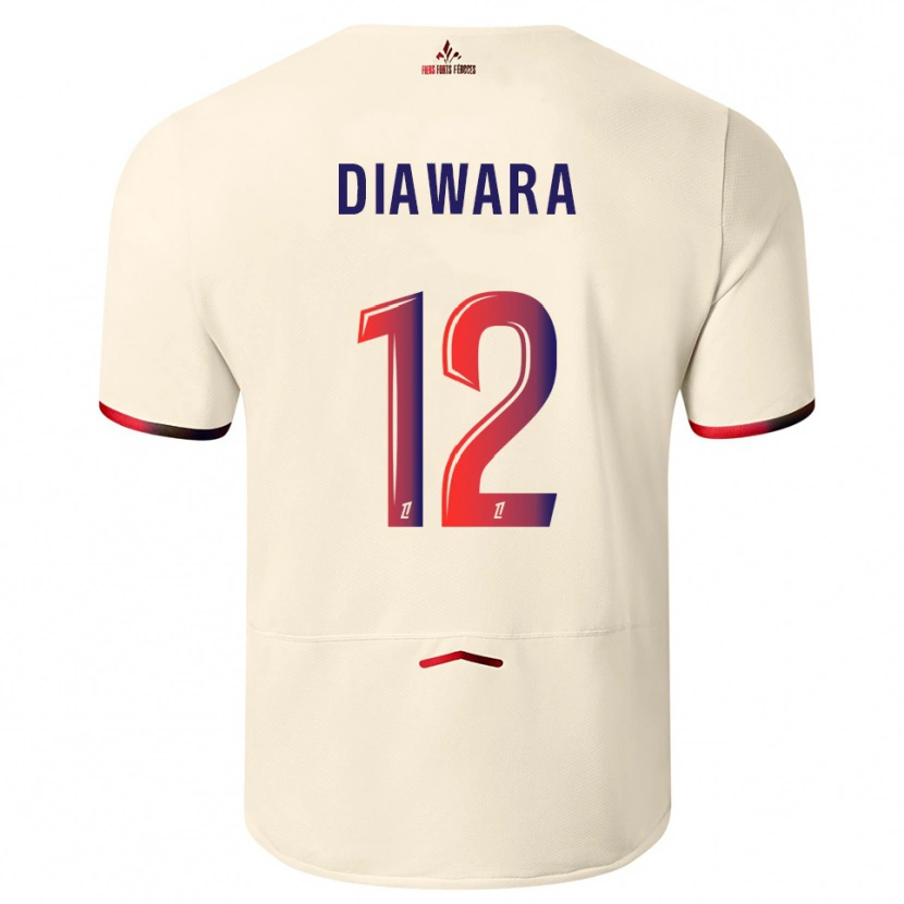 Danxen Heren Bakari Diawara #12 Gebroken Wit Rood Uitshirt Uittenue 2025/26 T-Shirt