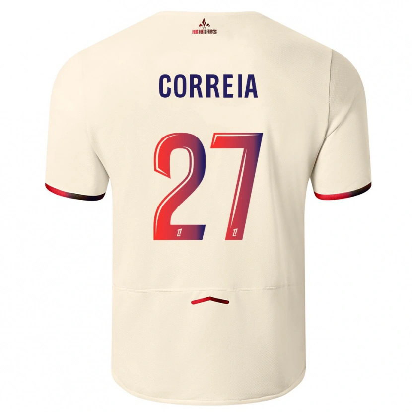 Danxen Heren Félix Correia #27 Gebroken Wit Rood Uitshirt Uittenue 2025/26 T-Shirt
