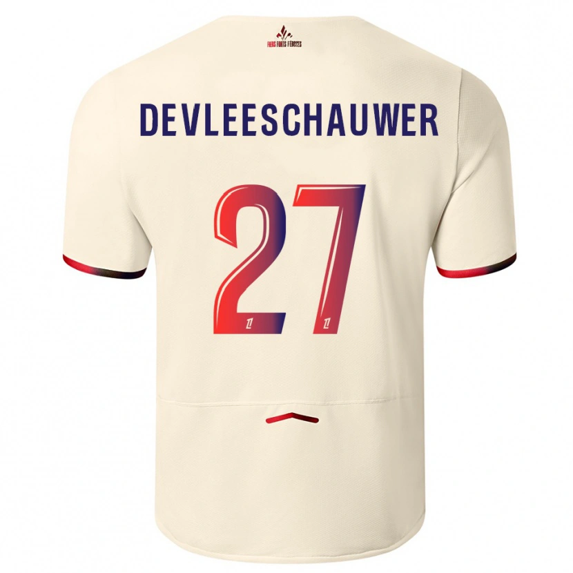 Danxen Heren Gwenaëlle Devleeschauwer #27 Gebroken Wit Rood Uitshirt Uittenue 2025/26 T-Shirt