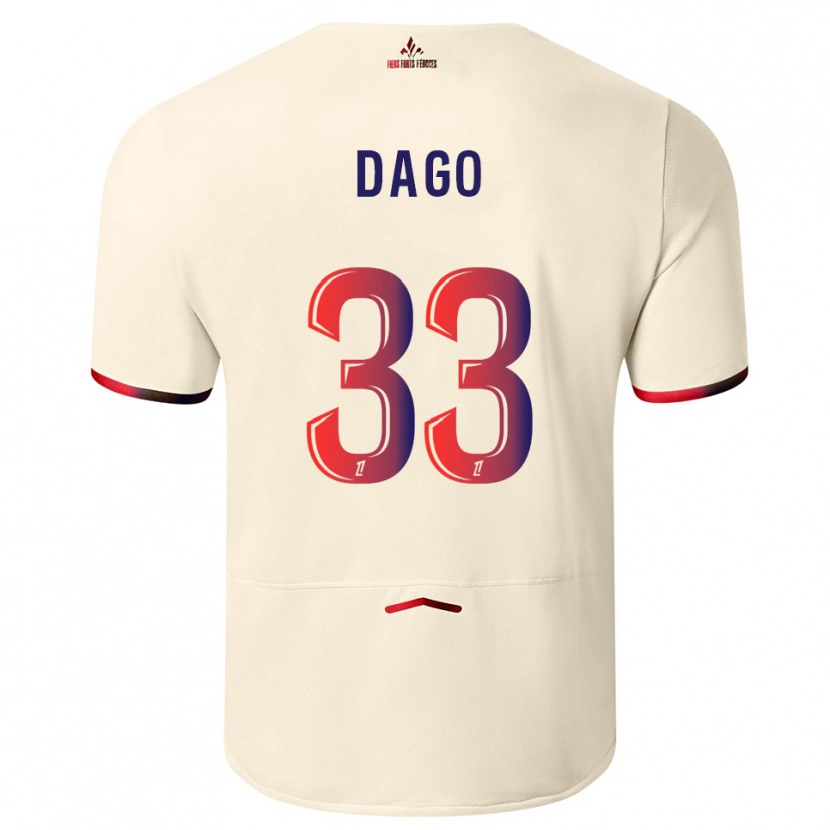 Danxen Heren Trévis Dago #33 Gebroken Wit Rood Uitshirt Uittenue 2025/26 T-Shirt
