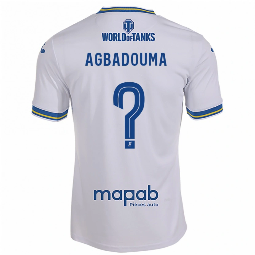 Danxen Heren Mathys Agbadouma #0 Wit Hemelsblauw Uitshirt Uittenue 2025/26 T-Shirt