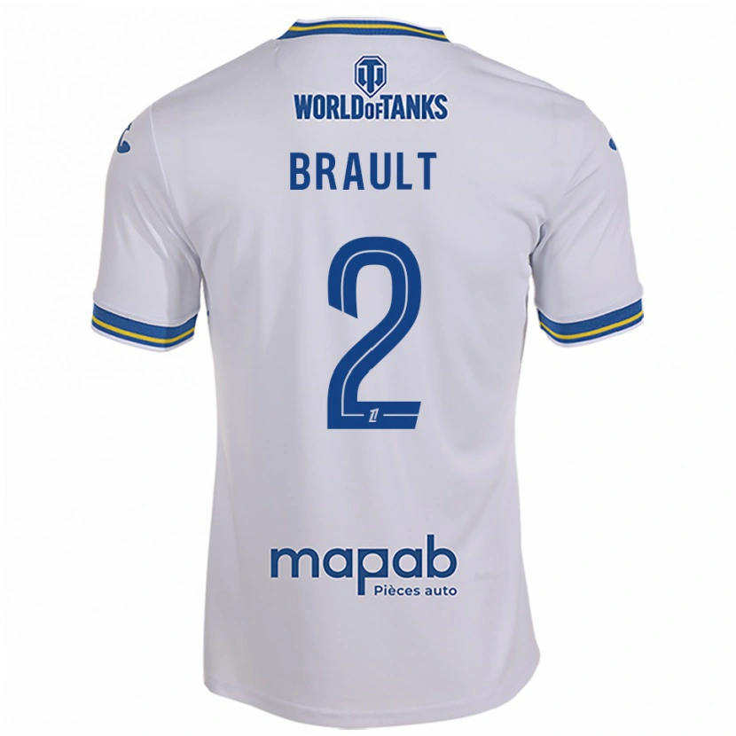 Danxen Heren Matis Brault #2 Wit Hemelsblauw Uitshirt Uittenue 2025/26 T-Shirt