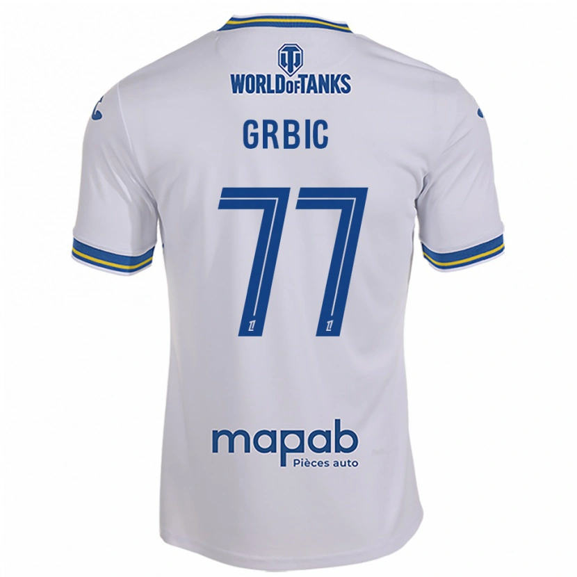 Danxen Heren Adrian Grbic #77 Wit Hemelsblauw Uitshirt Uittenue 2025/26 T-Shirt