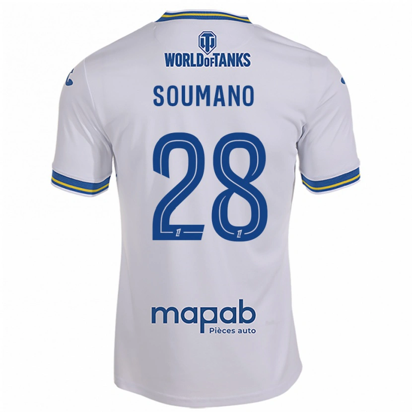 Danxen Heren Sambou Soumano #28 Wit Hemelsblauw Uitshirt Uittenue 2025/26 T-Shirt