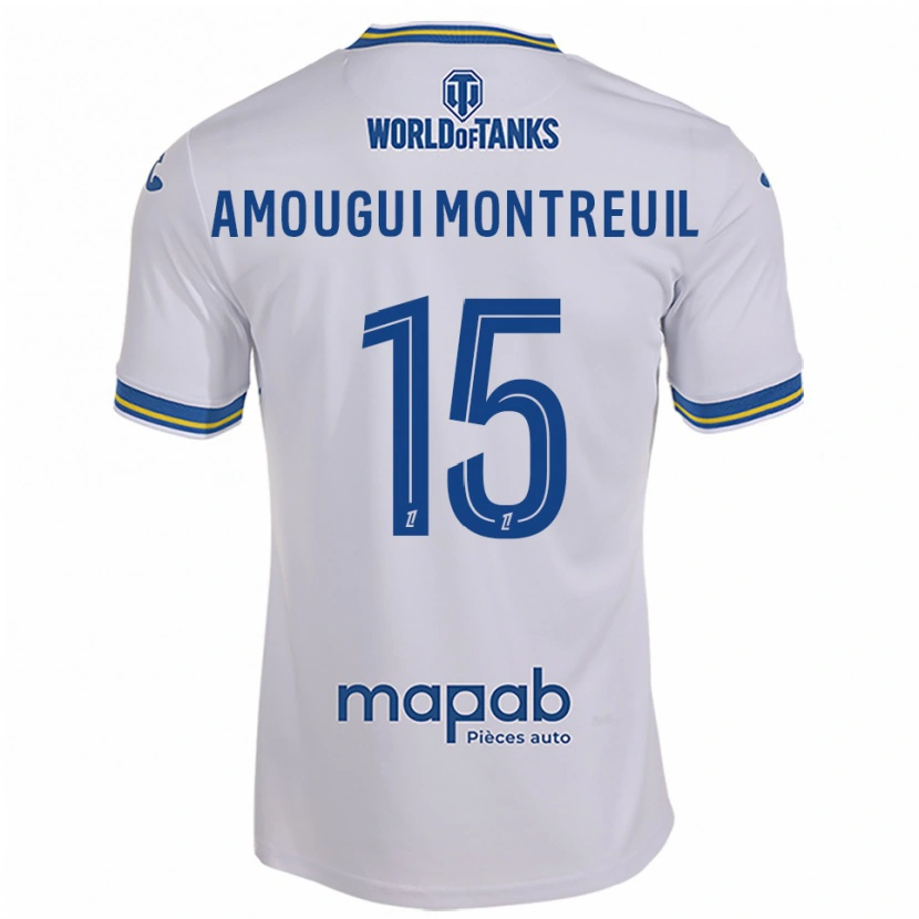 Danxen Heren Maceo Amougui Montreuil #15 Wit Hemelsblauw Uitshirt Uittenue 2025/26 T-Shirt
